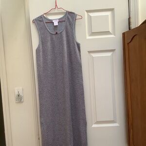 Gray and Maroon Sleeveless Jersey Dress